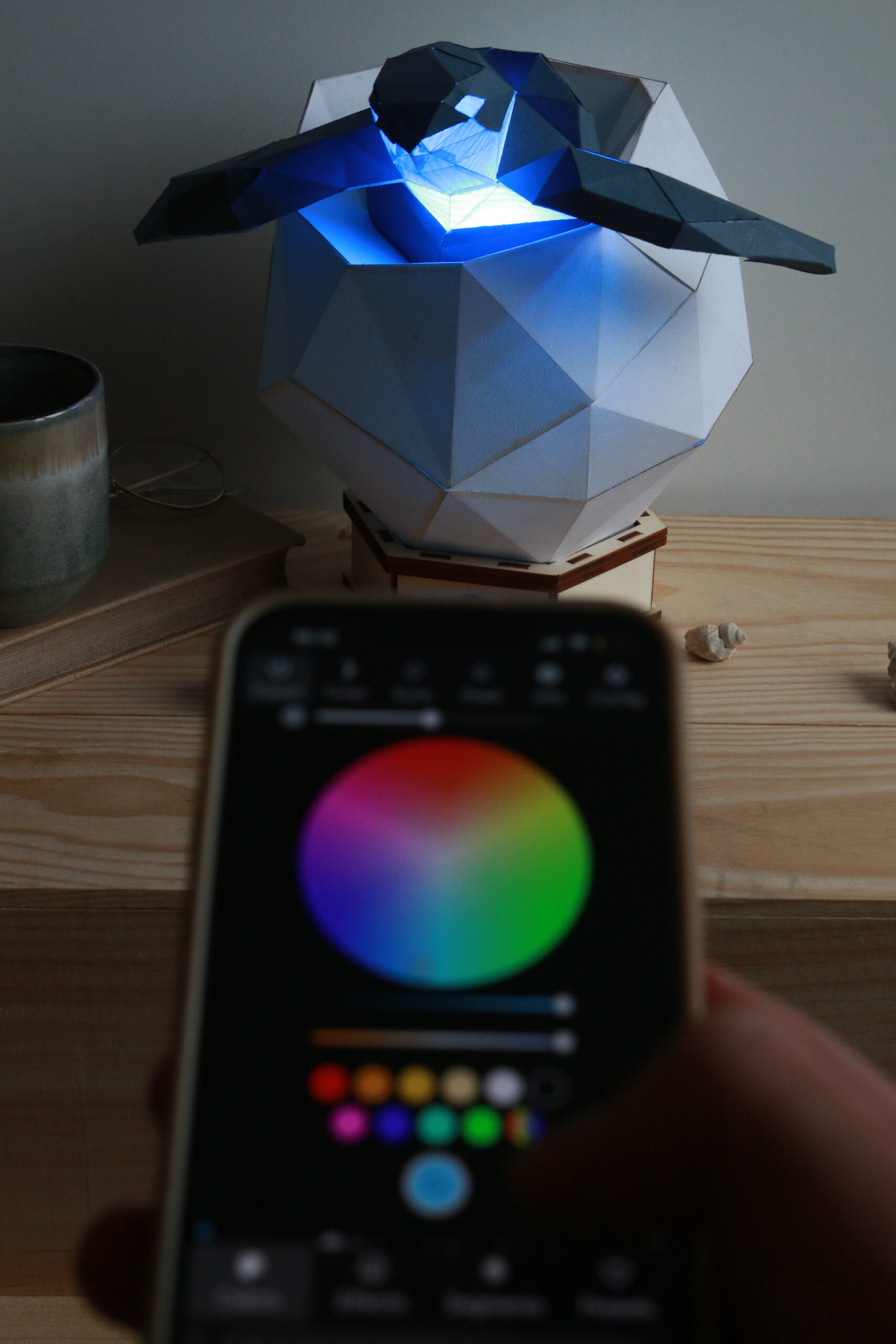 lampe origami 3d tortue idéal décoration chambre enfant adulte